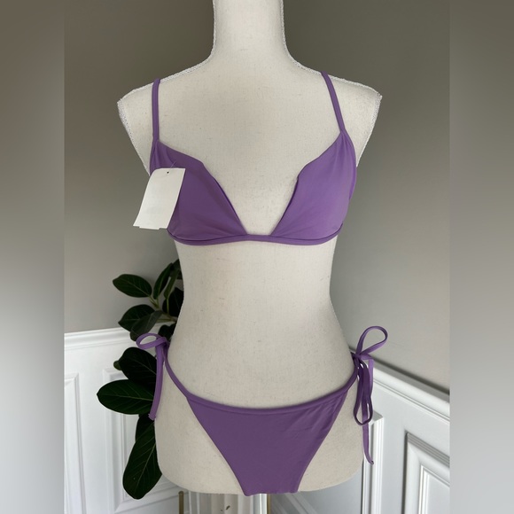 The Attico Triangle Two-Piece Swimsuit in Purple sz L - Picture 7 of 10